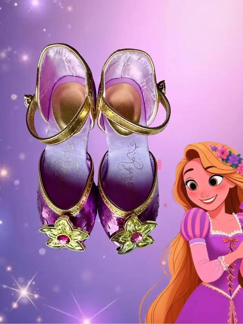 Disney Rapunzel Purple & Gold Dress Shoes Child Size 9-10